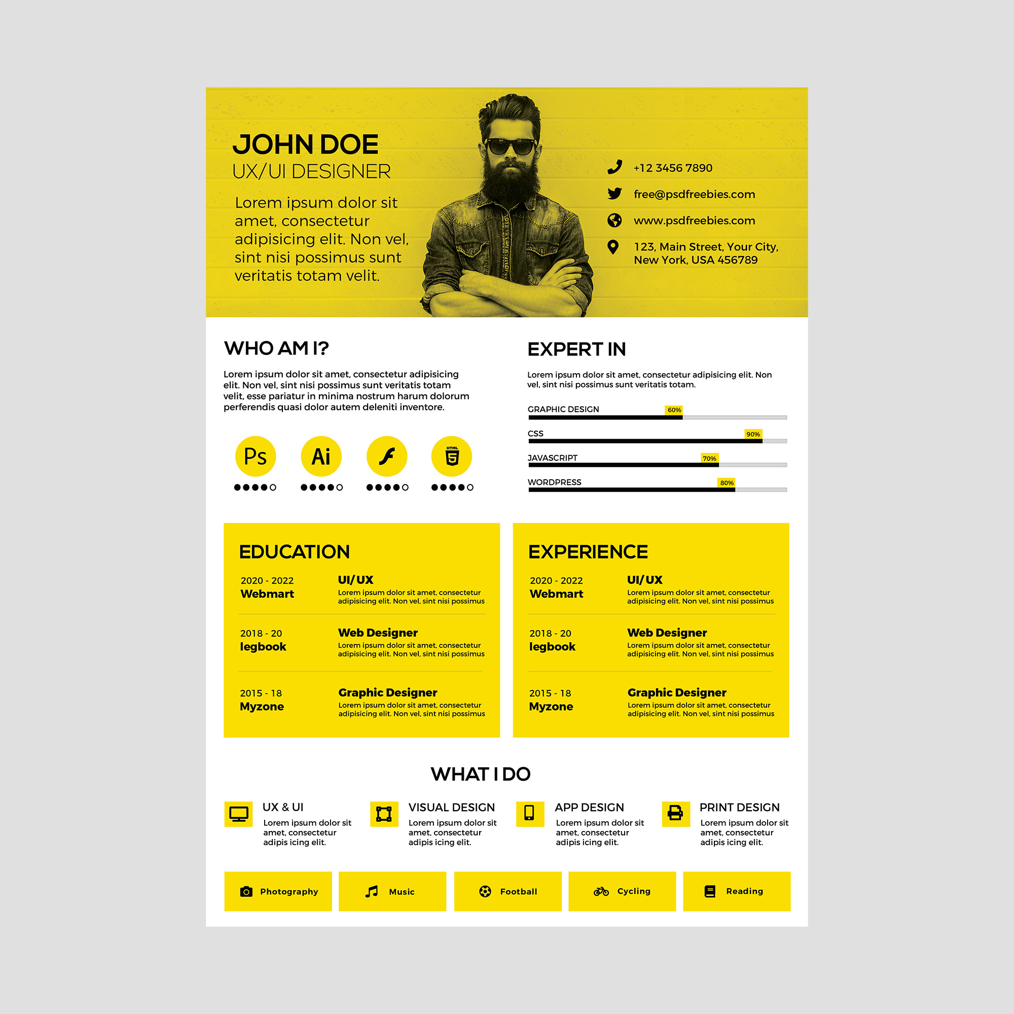 resume psd templates